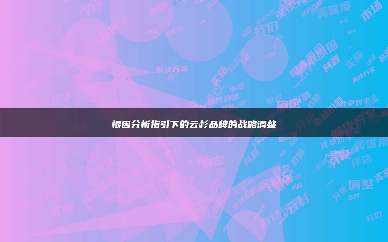 根因分析指引下的云杉品牌的战略调整