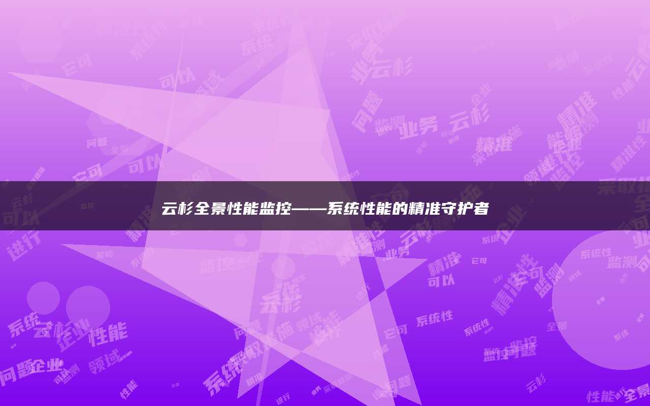 云杉全景性能监控——系统性能的精准守护者