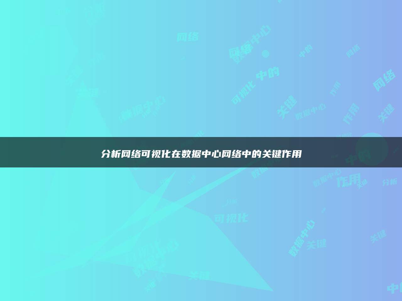 分析网络可视化在数据中心网络中的关键作用