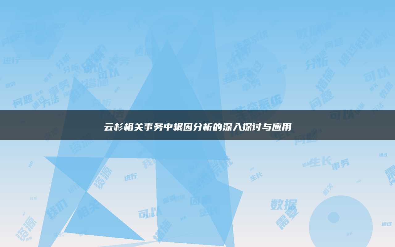 云杉相关事务中根因分析的深入探讨与应用