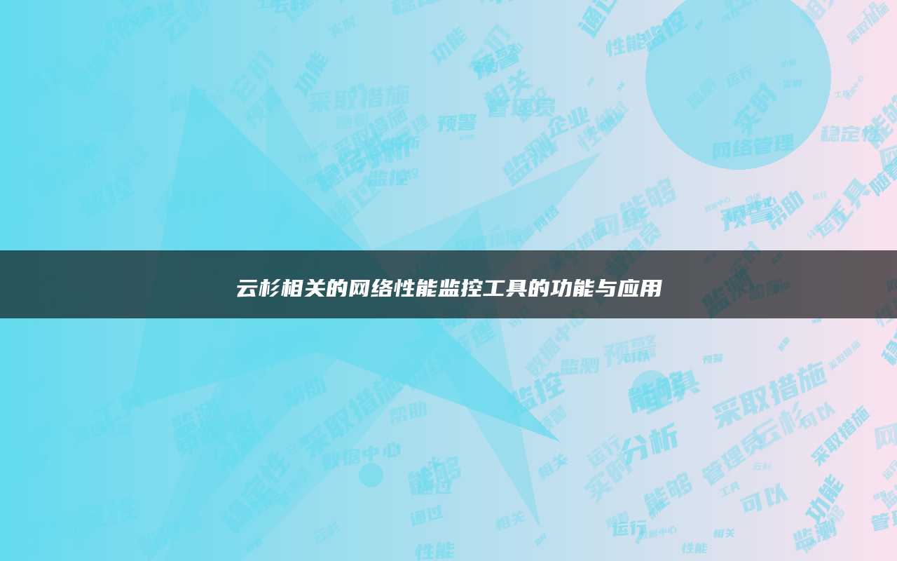 云杉相关的网络性能监控工具的功能与应用