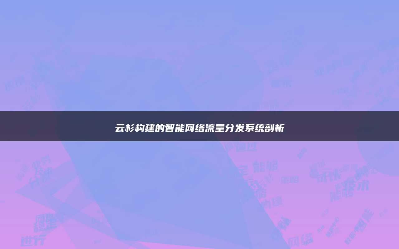云杉构建的智能网络流量分发系统剖析