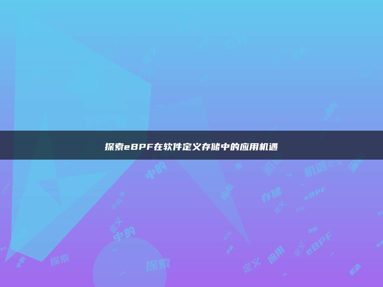 探索eBPF在软件定义存储中的应用机遇