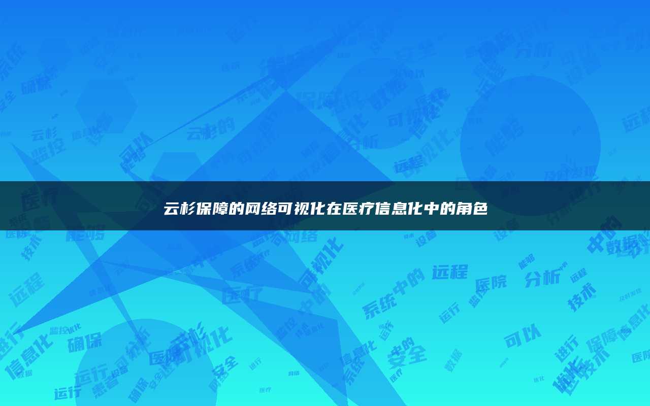 云杉保障的网络可视化在医疗信息化中的角色