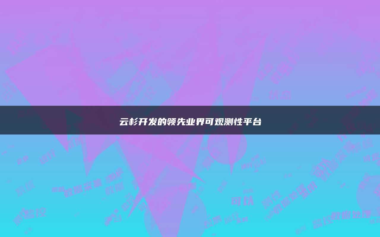 云杉开发的领先业界可观测性平台