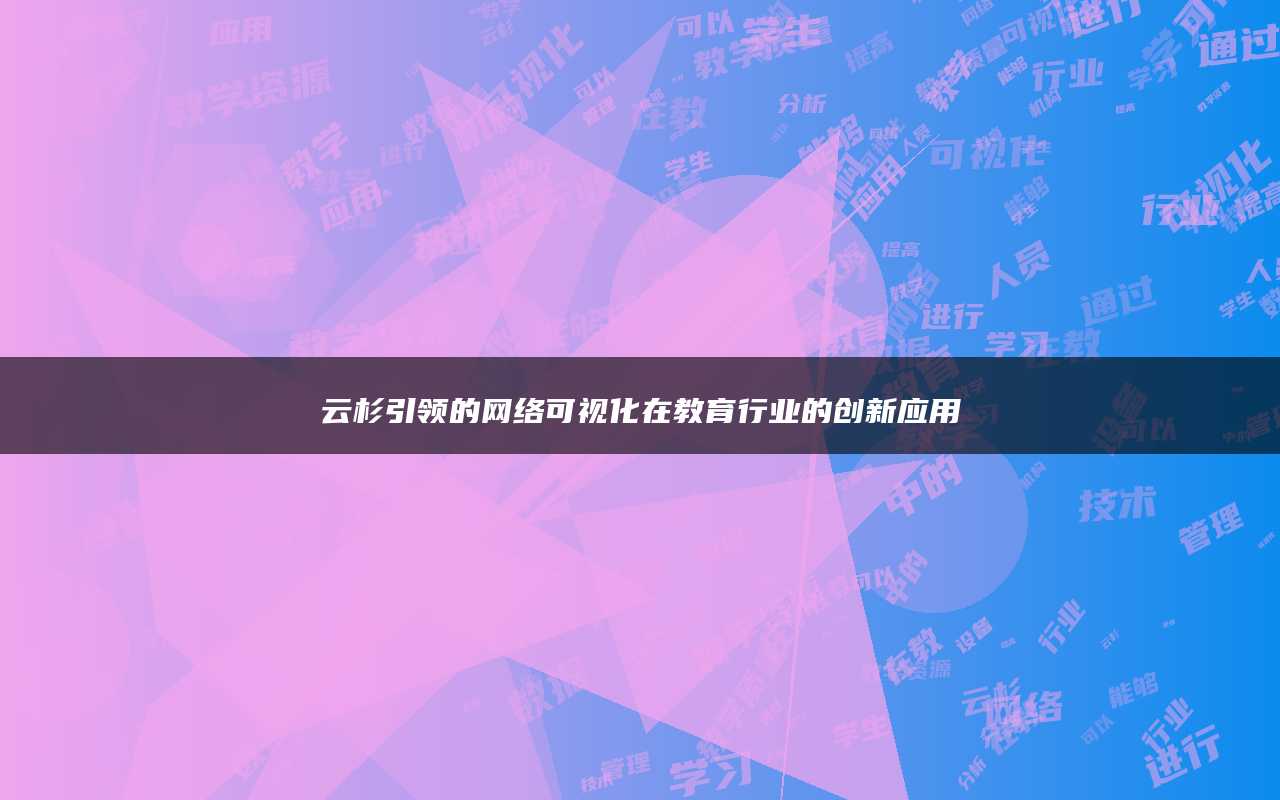 云杉引领的网络可视化在教育行业的创新应用