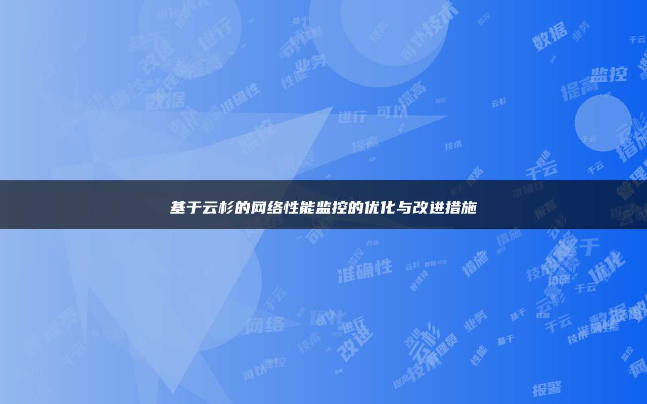 基于云杉的网络性能监控的优化与改进措施