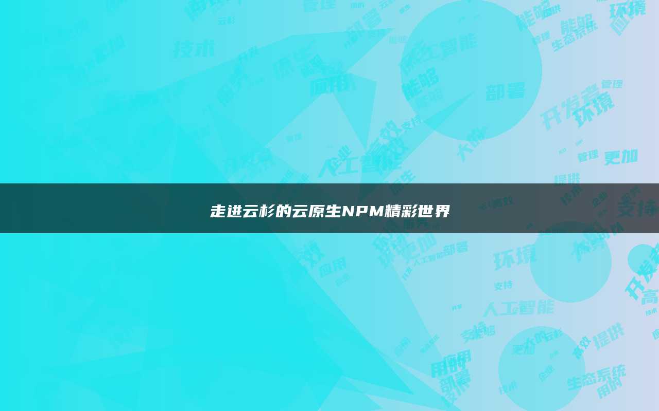 走进云杉的云原生NPM精彩世界