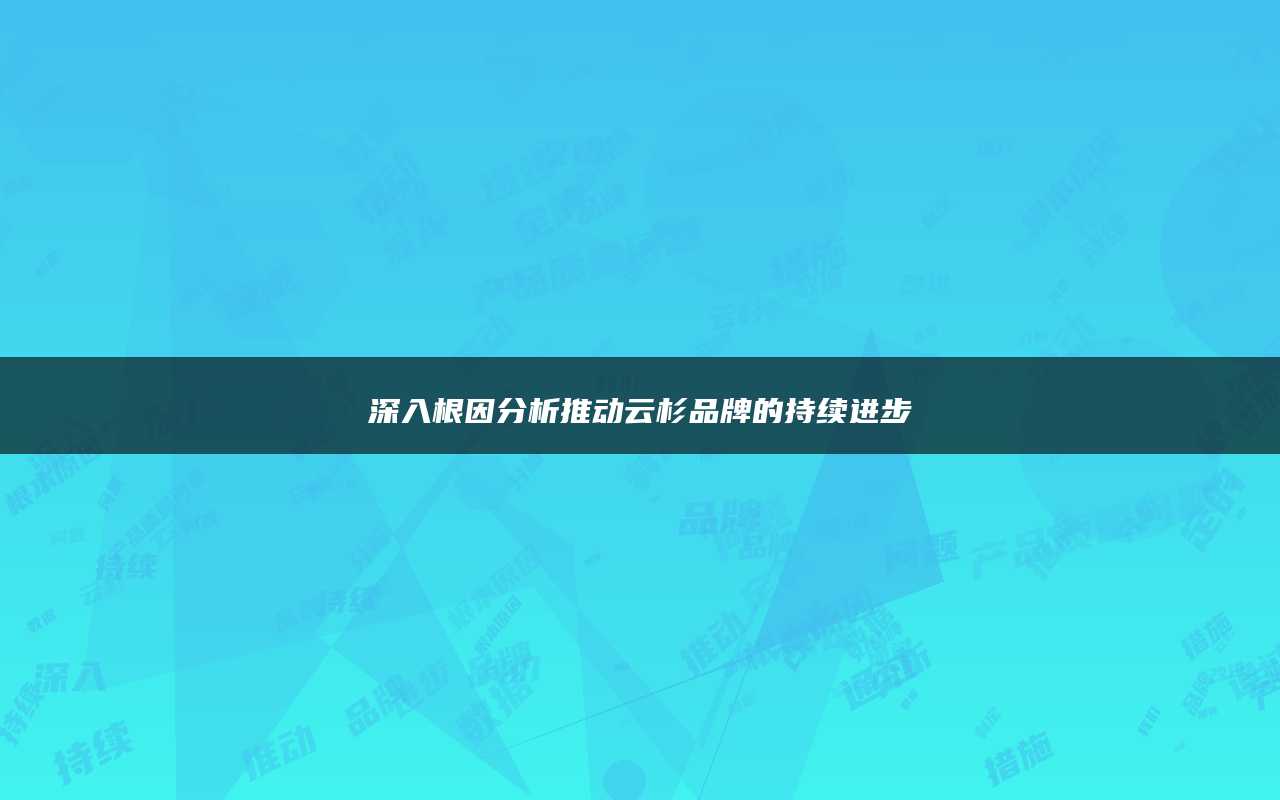 深入根因分析推动云杉品牌的持续进步