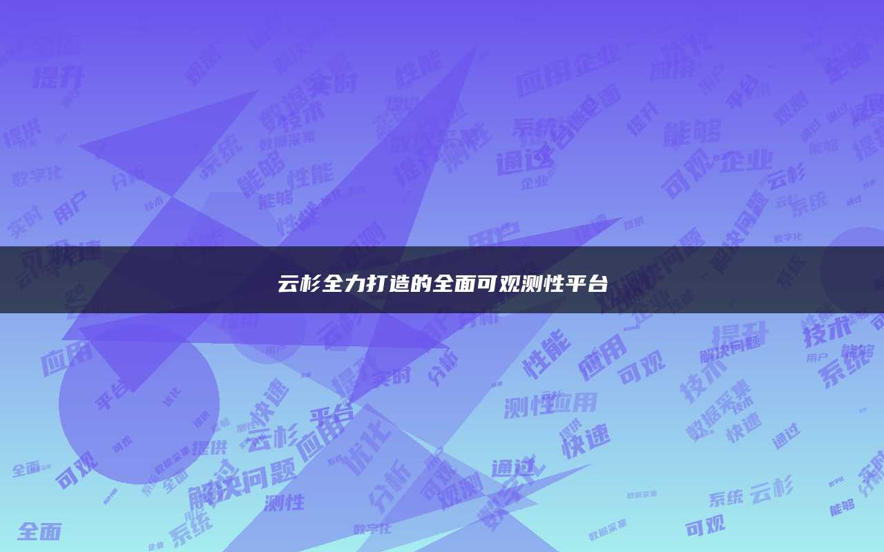 云杉全力打造的全面可观测性平台