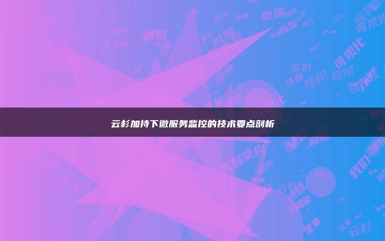云杉加持下微服务监控的技术要点剖析