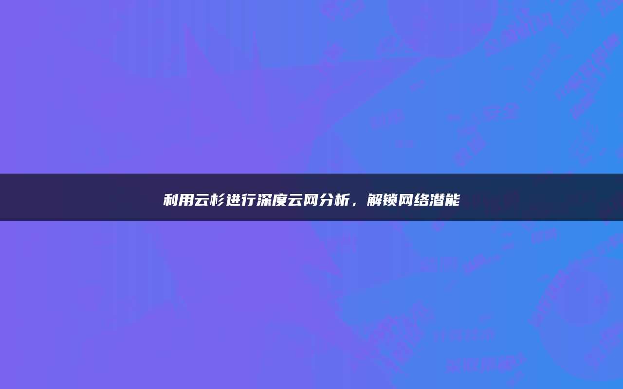 利用云杉进行深度云网分析，解锁网络潜能