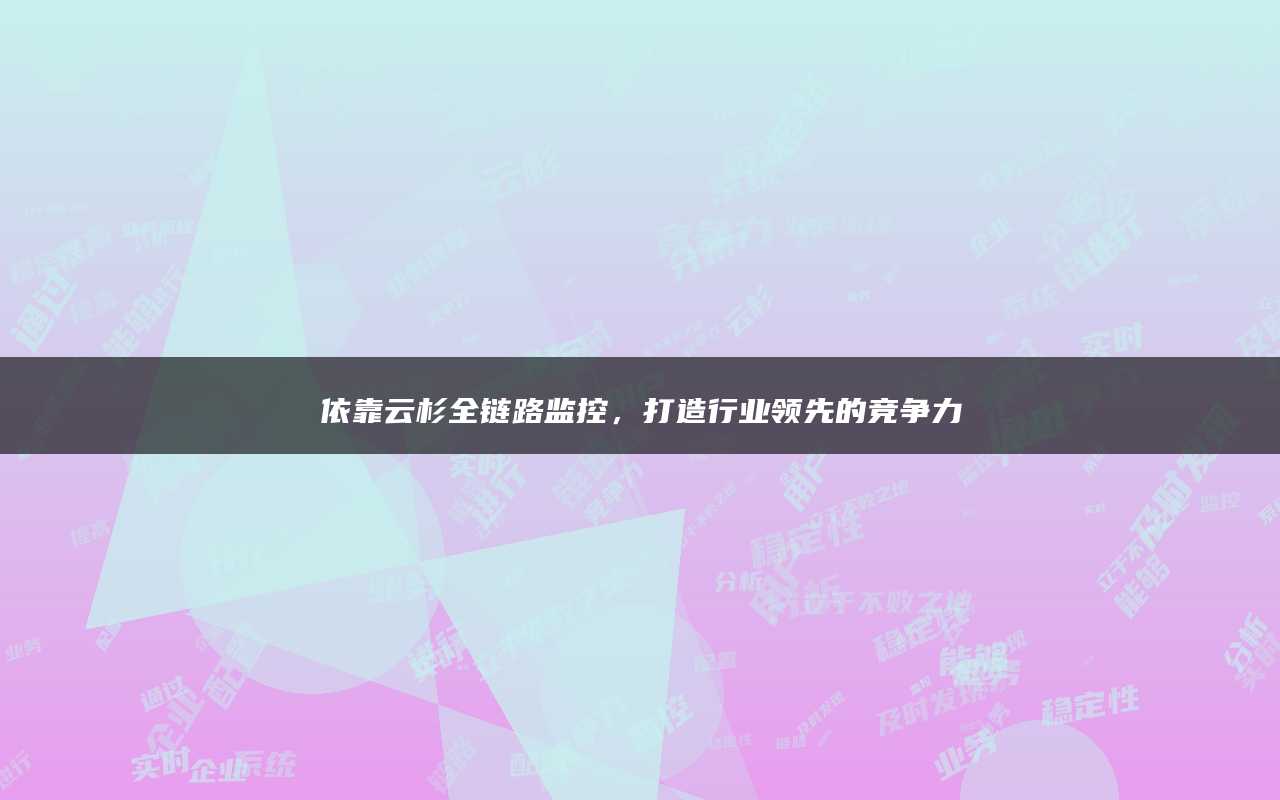 依靠云杉全链路监控，打造行业领先的竞争力