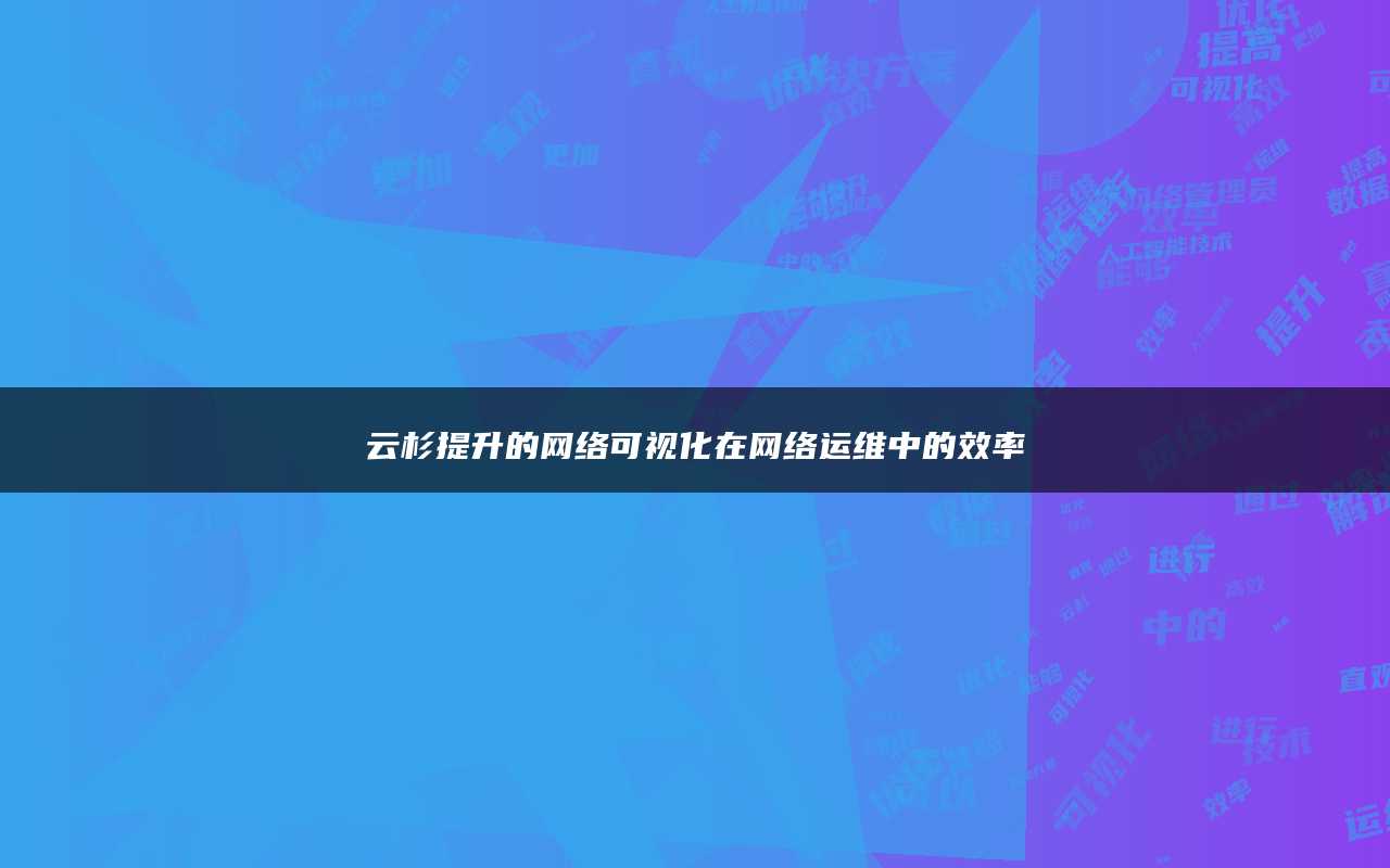 云杉提升的网络可视化在网络运维中的效率
