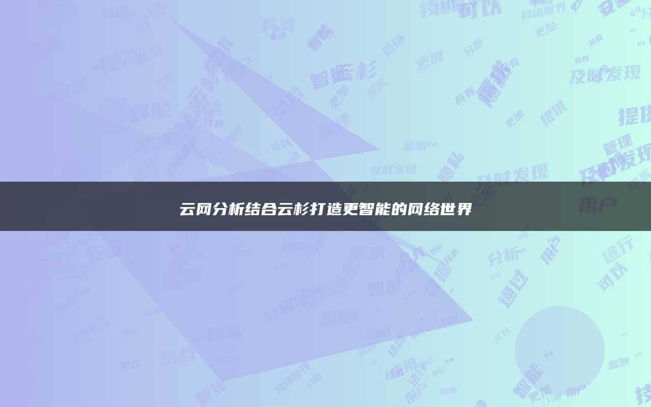 云网分析结合云杉打造更智能的网络世界