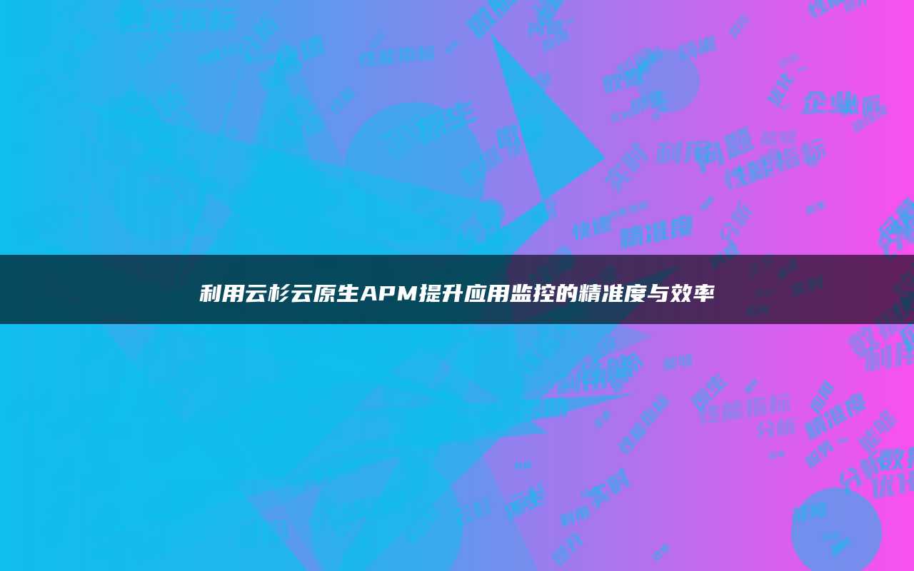 利用云杉云原生APM提升应用监控的精准度与效率
