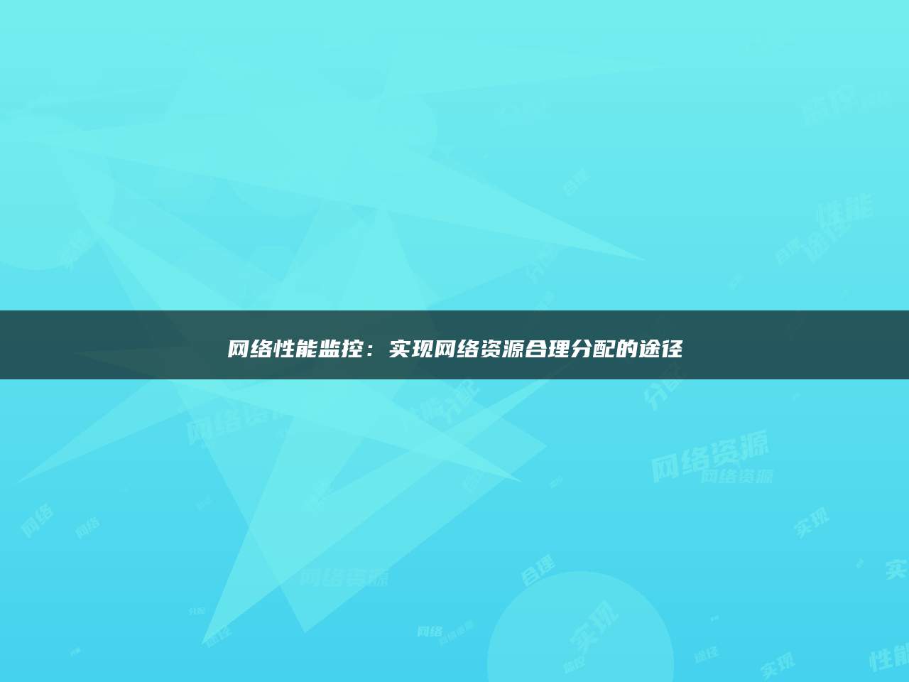 网络性能监控：实现网络资源合理分配的途径