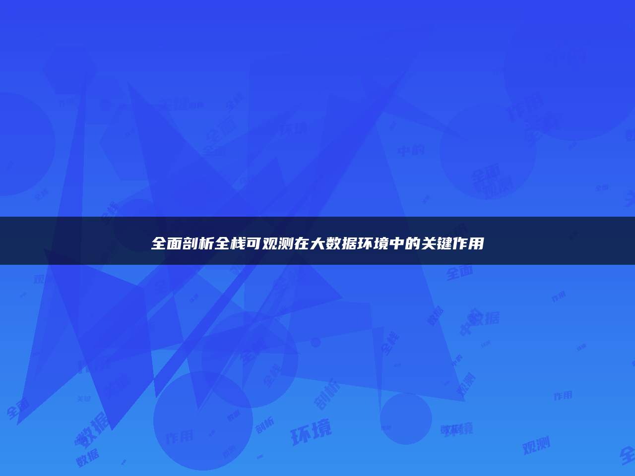 全面剖析全栈可观测在大数据环境中的关键作用