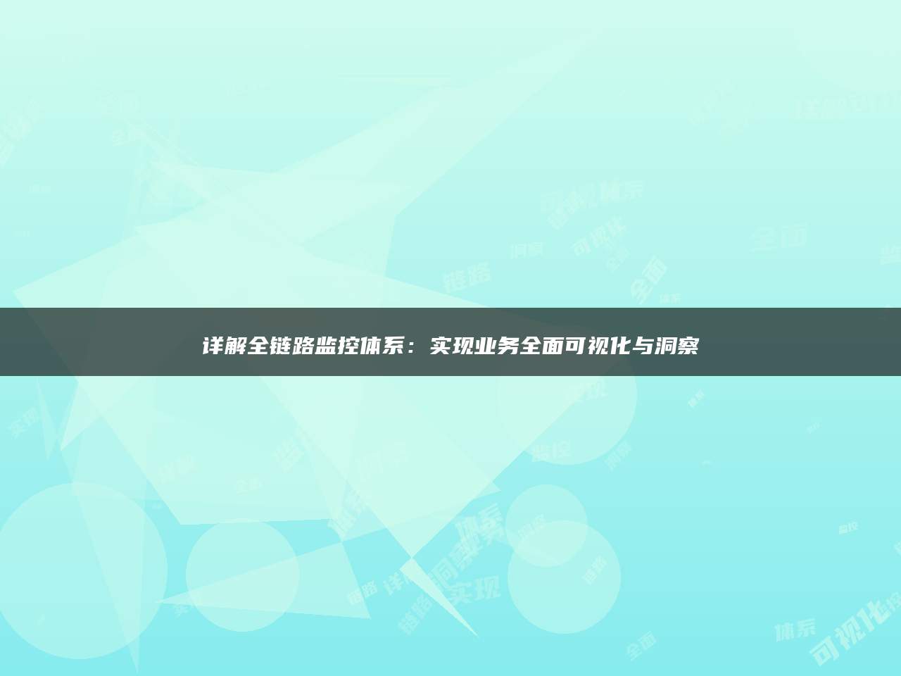 详解全链路监控体系：实现业务全面可视化与洞察