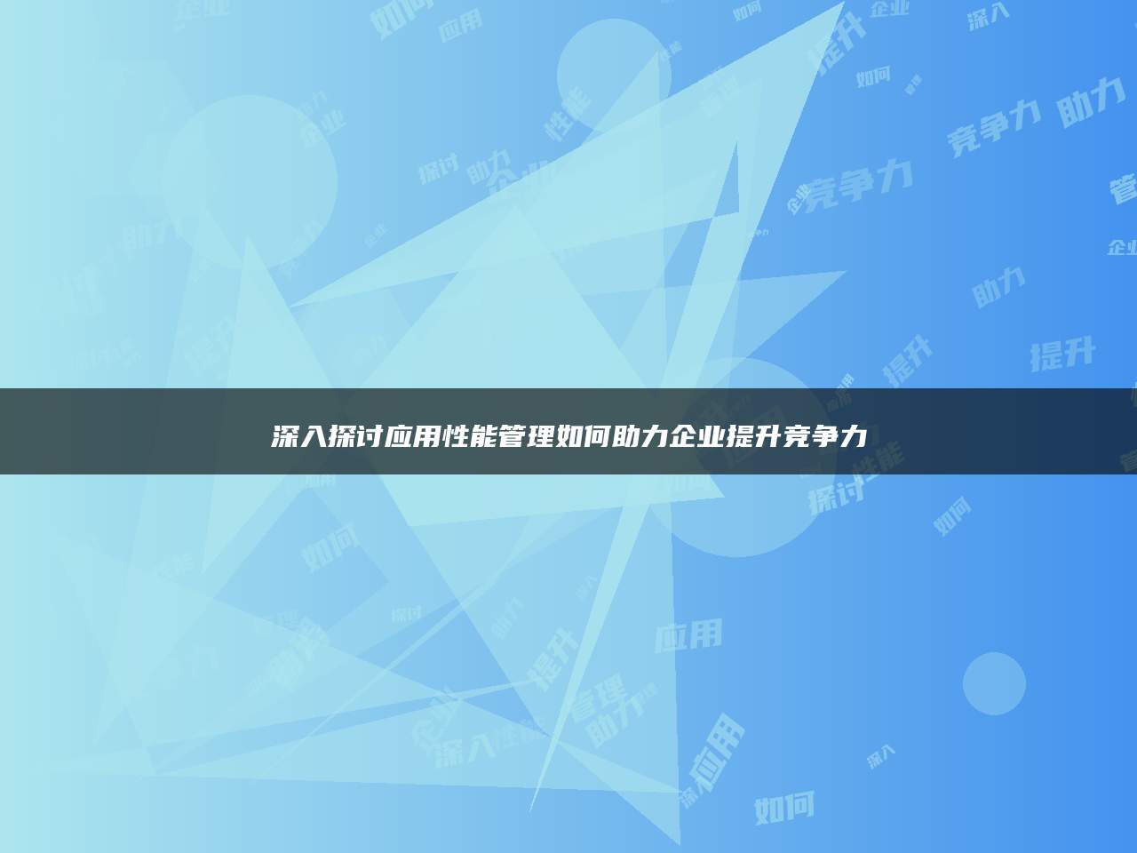 深入探讨应用性能管理如何助力企业提升竞争力