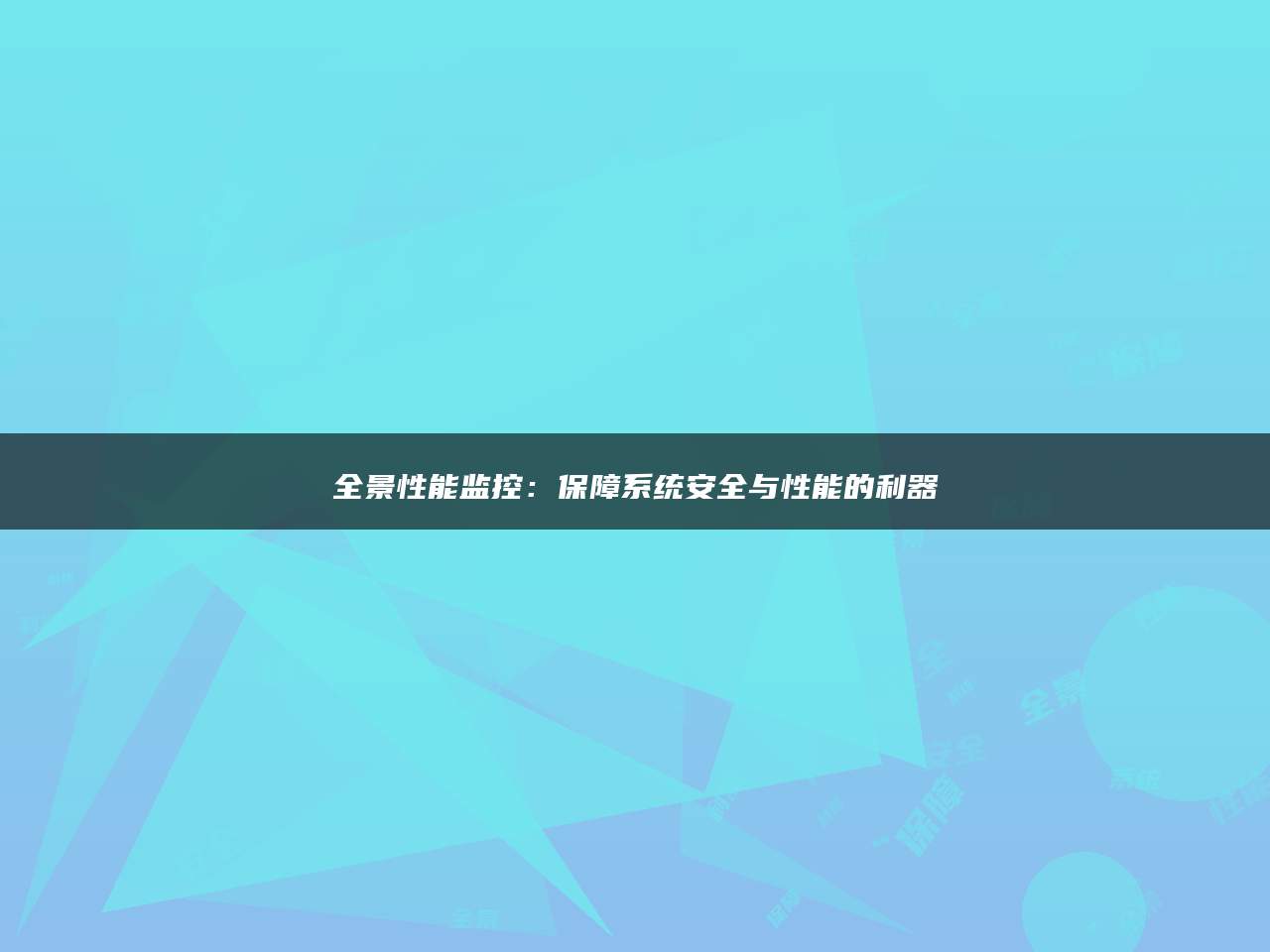 全景性能监控：保障系统安全与性能的利器