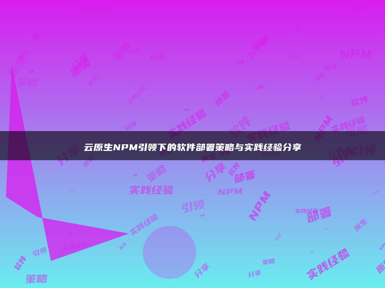 云原生NPM引领下的软件部署策略与实践经验分享