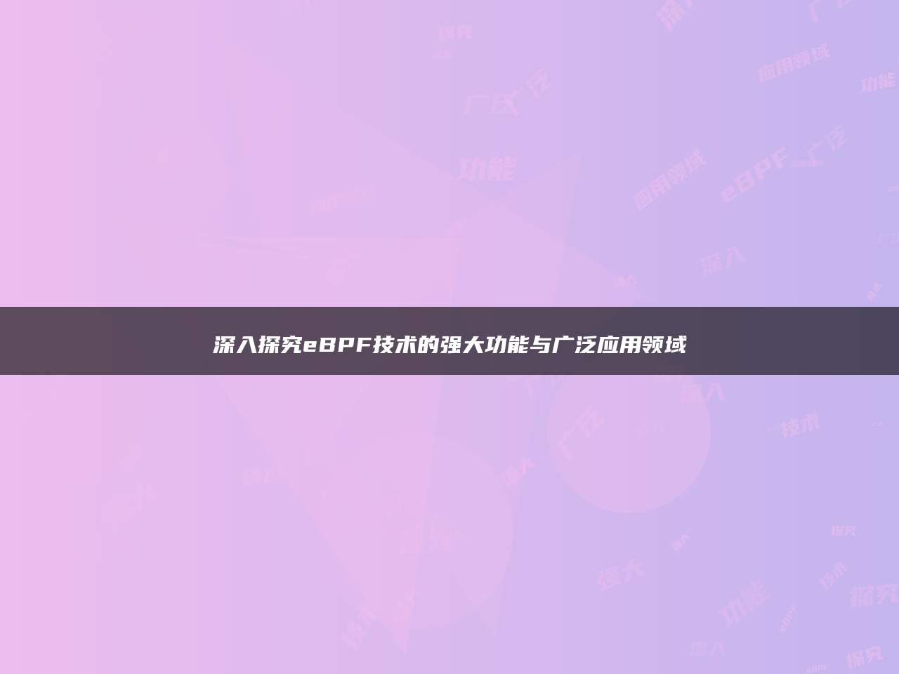深入探究eBPF技术的强大功能与广泛应用领域