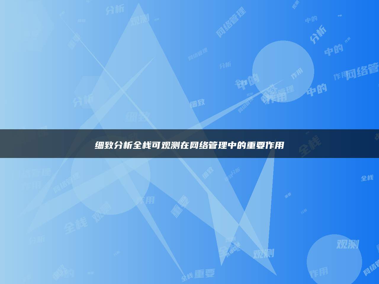 细致分析全栈可观测在网络管理中的重要作用