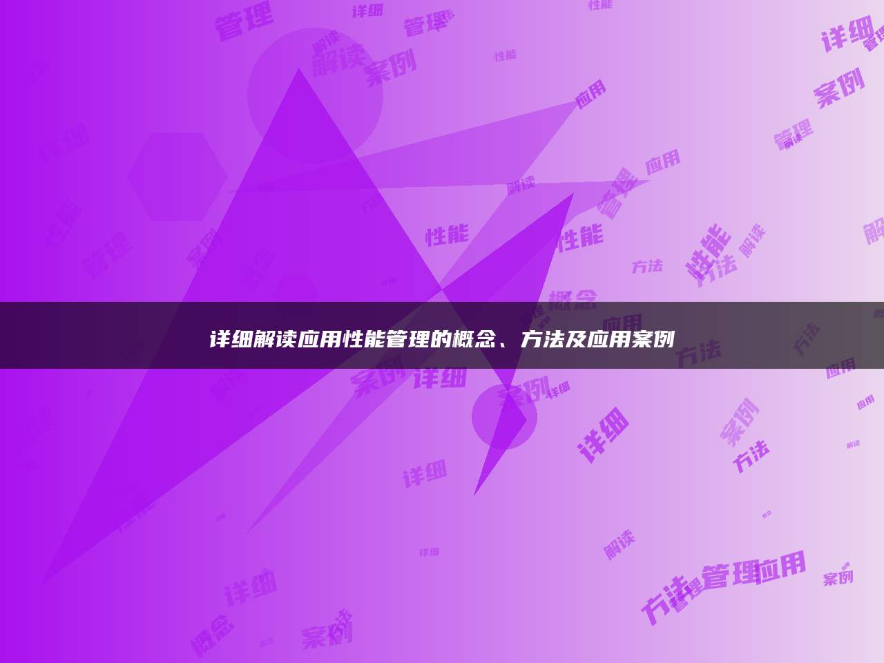 详细解读应用性能管理的概念、方法及应用案例