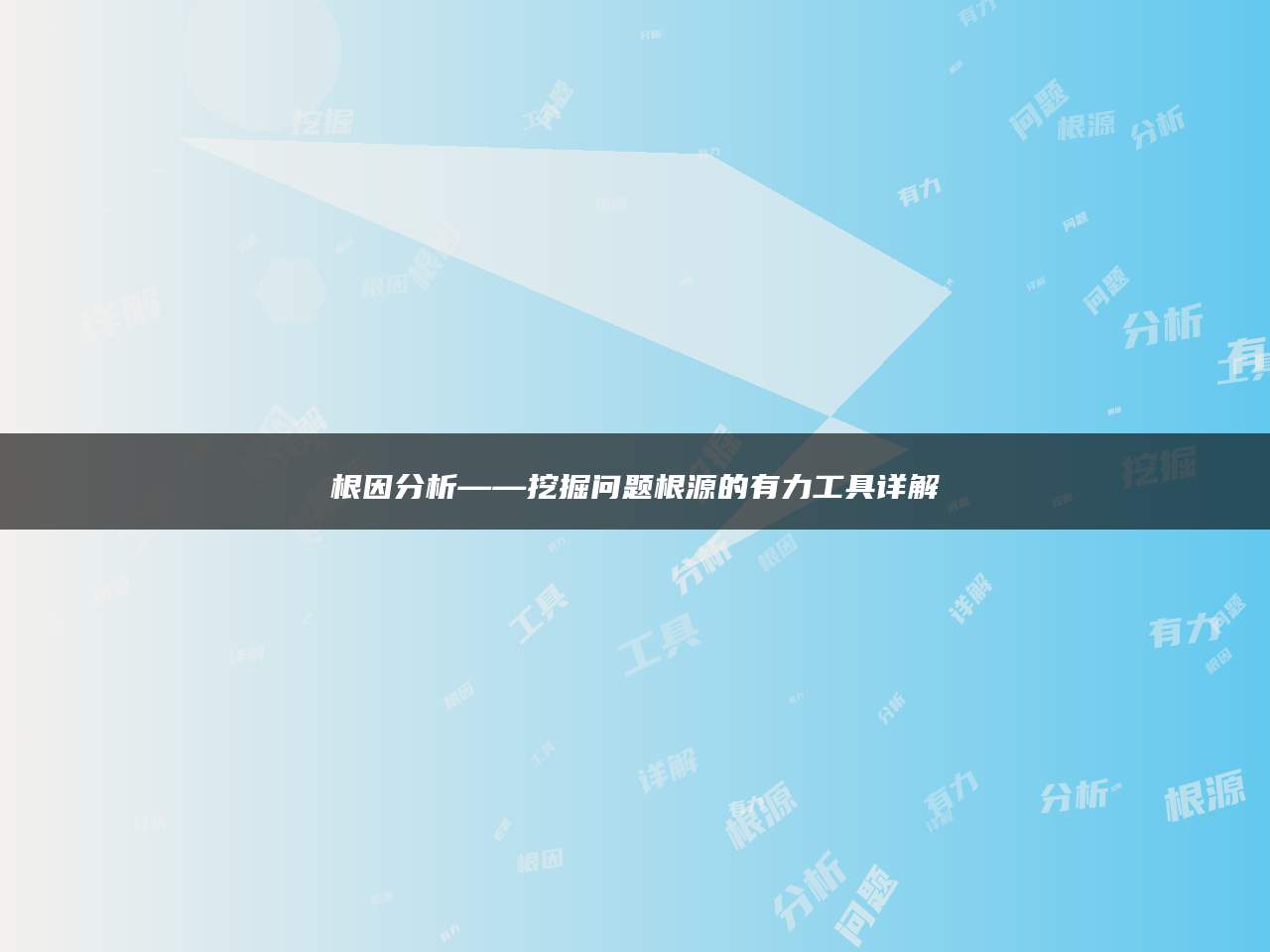根因分析——挖掘问题根源的有力工具详解
