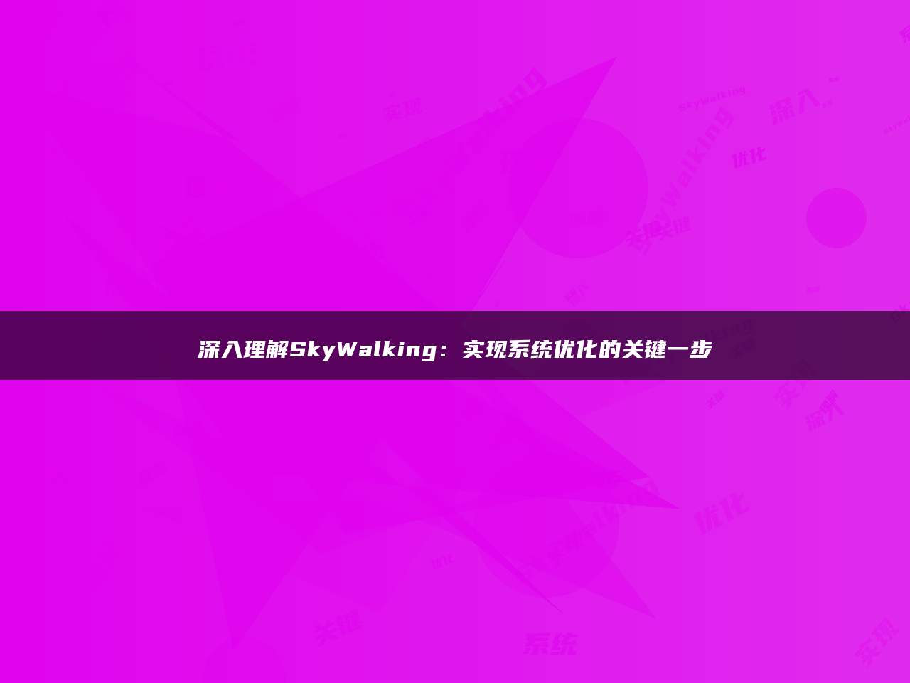 深入理解SkyWalking：实现系统优化的关键一步