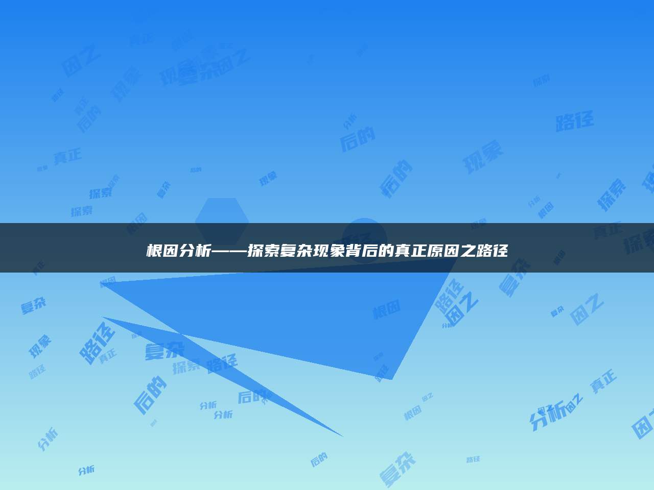 根因分析——探索复杂现象背后的真正原因之路径