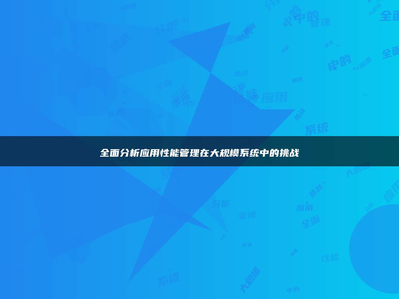 全面分析应用性能管理在大规模系统中的挑战