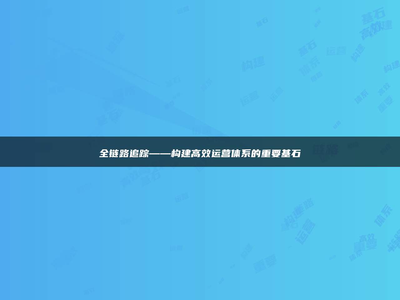 全链路追踪——构建高效运营体系的重要基石
