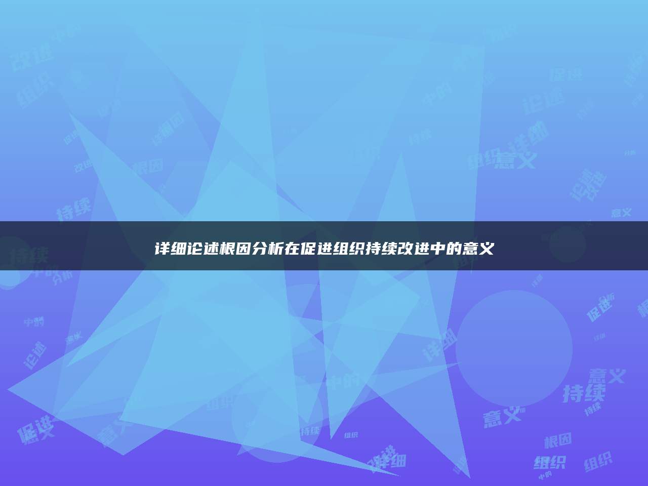 详细论述根因分析在促进组织持续改进中的意义
