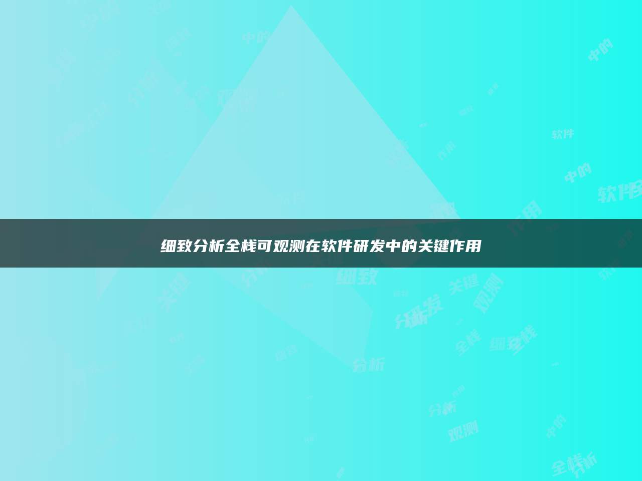 细致分析全栈可观测在软件研发中的关键作用
