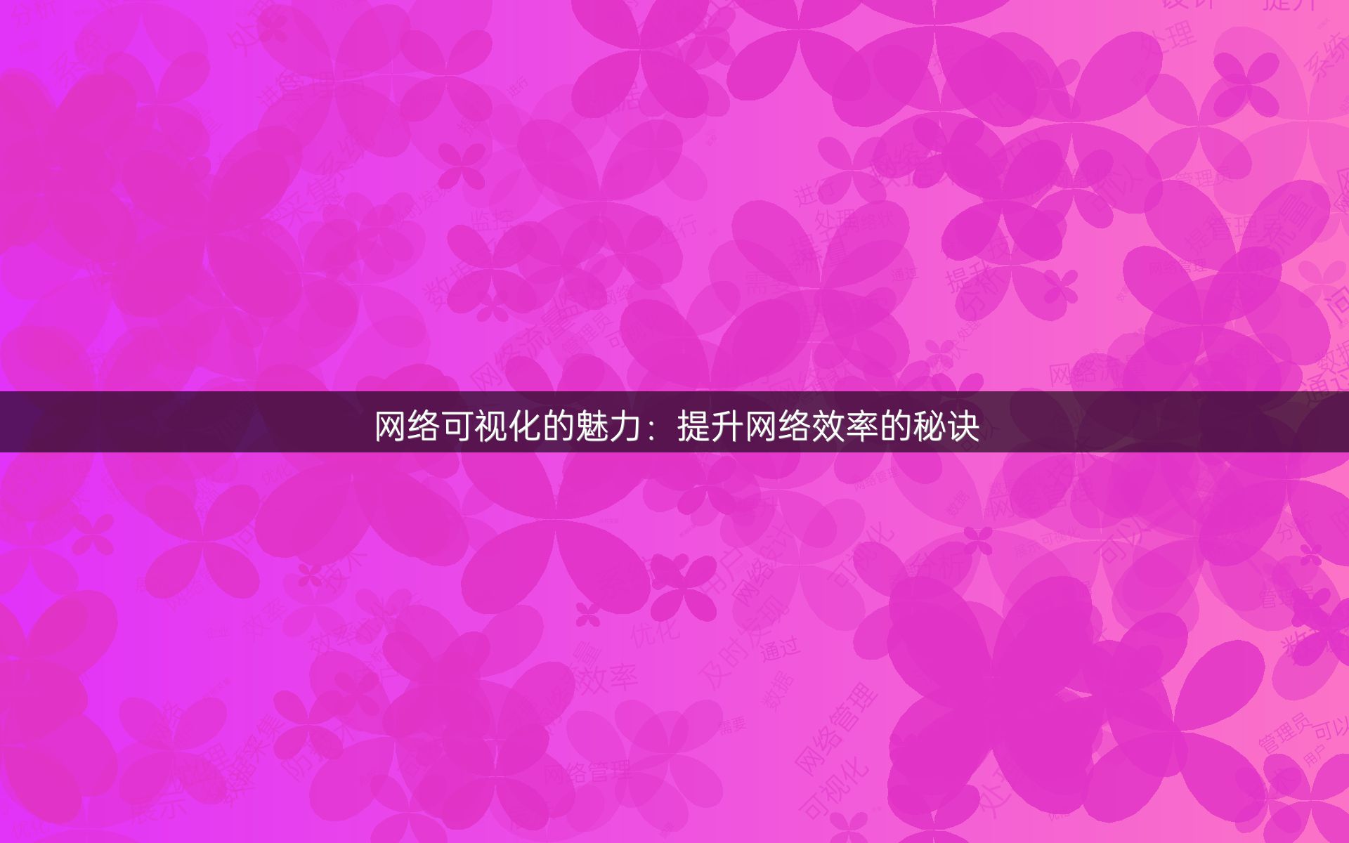 网络可视化的魅力：提升网络效率的秘诀