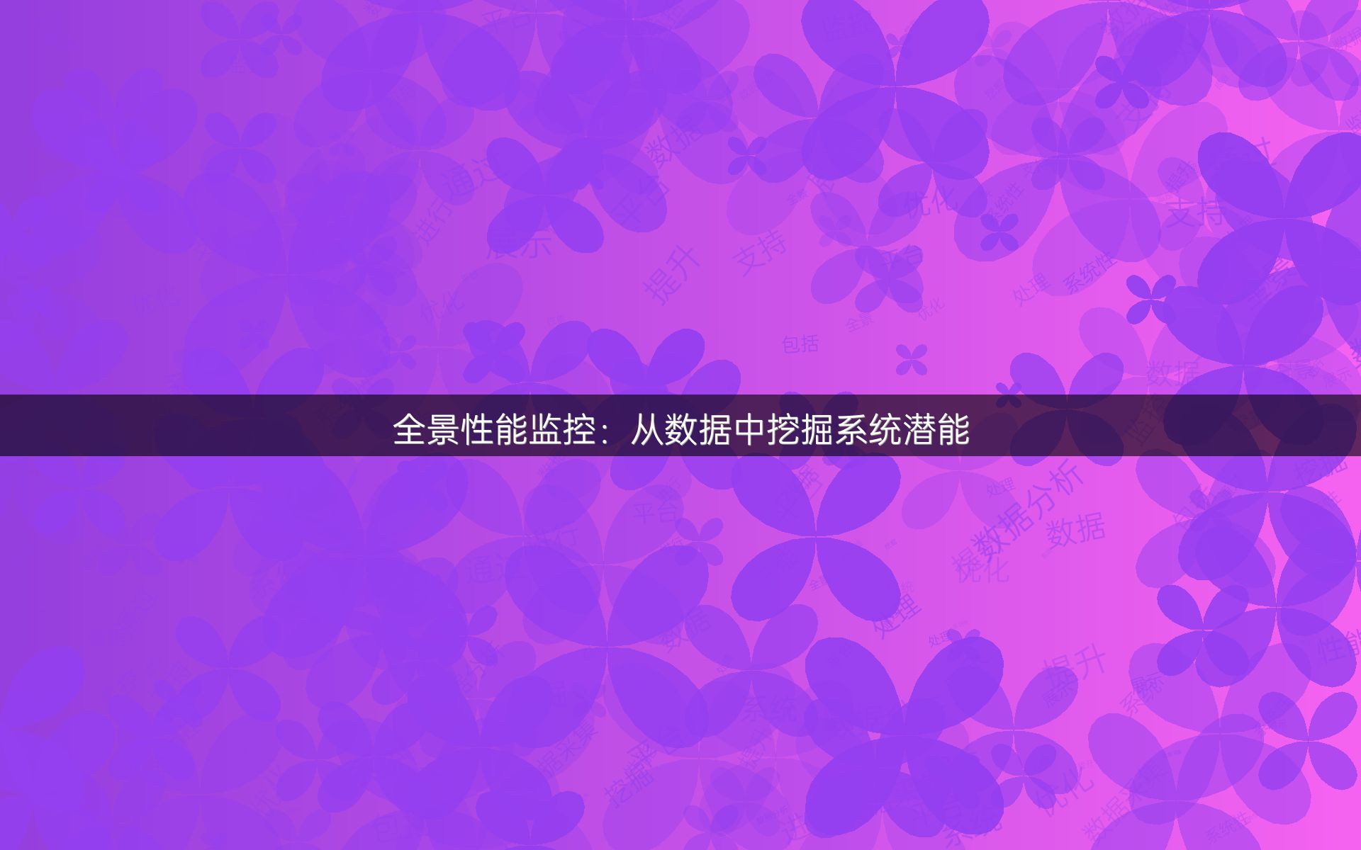 全景性能监控：从数据中挖掘系统潜能