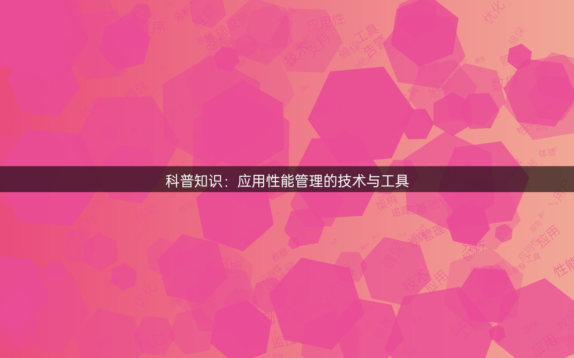 科普知识：应用性能管理的技术与工具