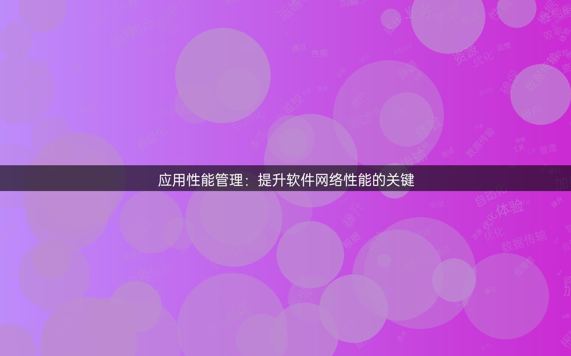 应用性能管理：提升软件网络性能的关键