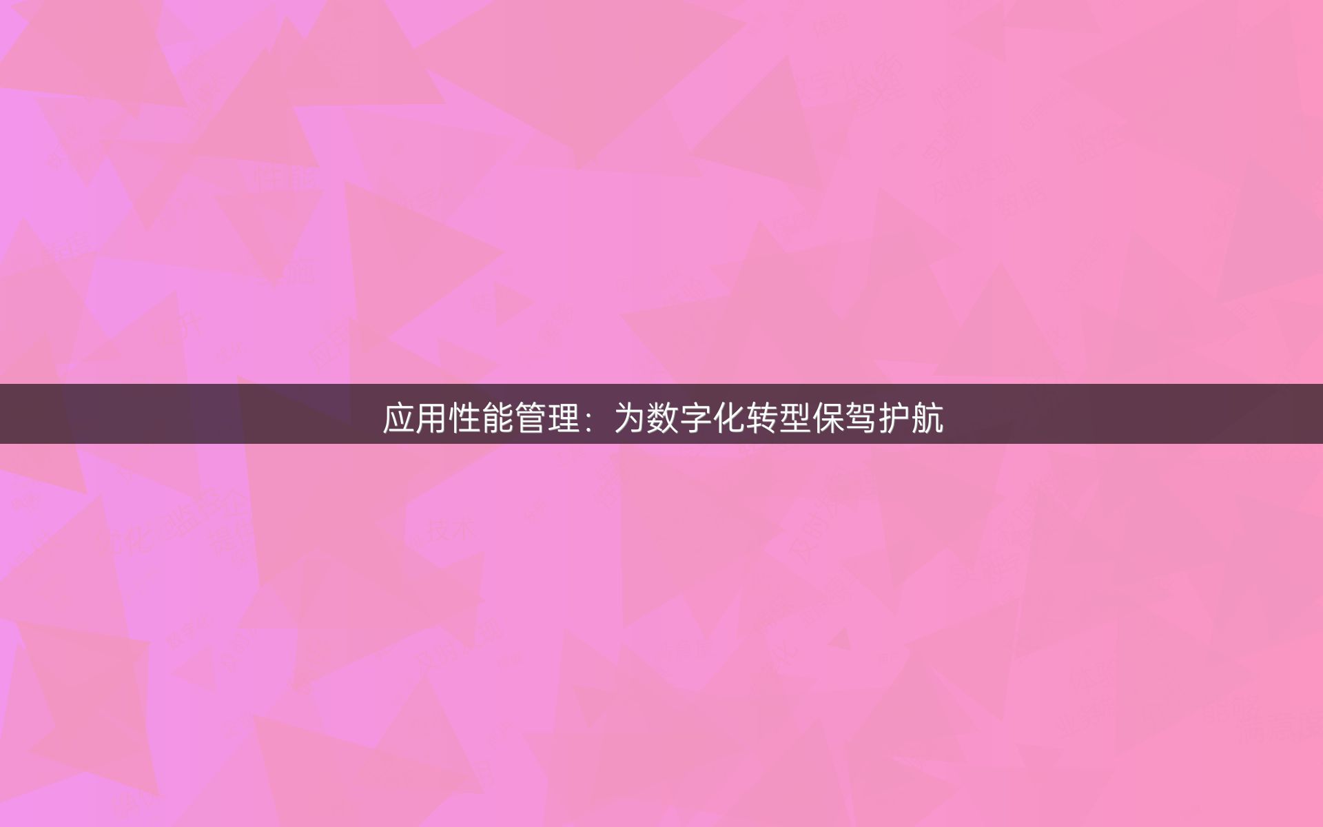 应用性能管理：为数字化转型保驾护航