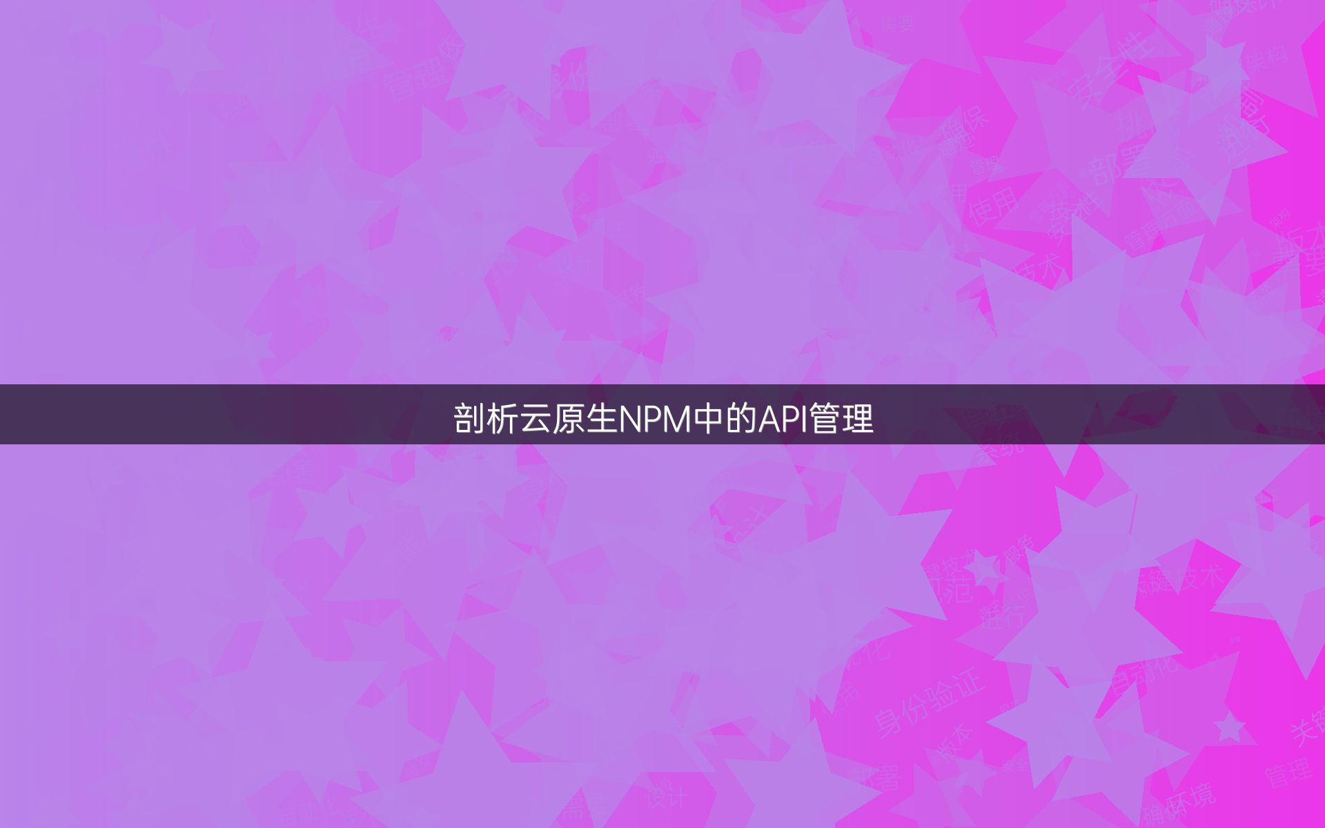 剖析云原生NPM中的API管理