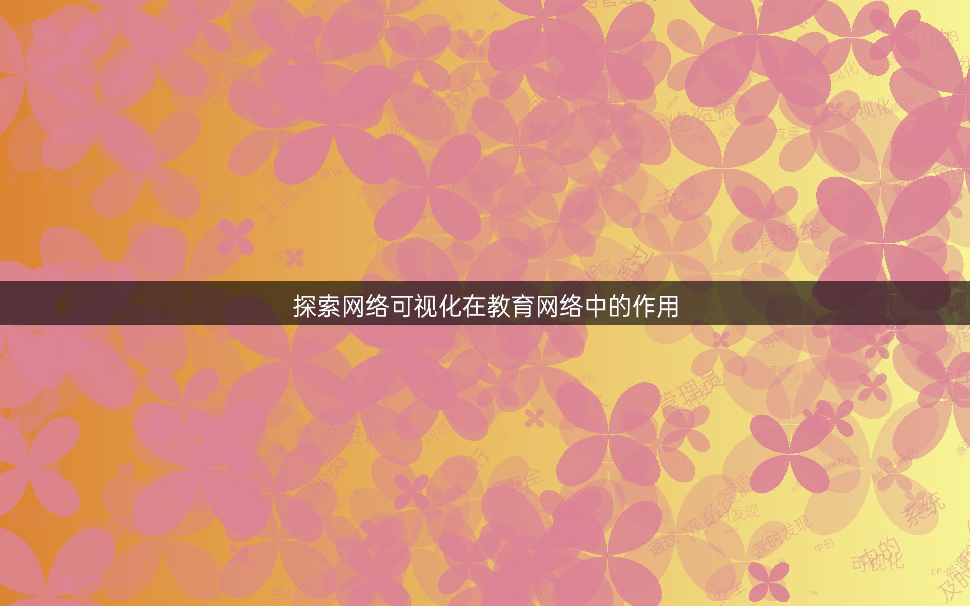 探索网络可视化在教育网络中的作用