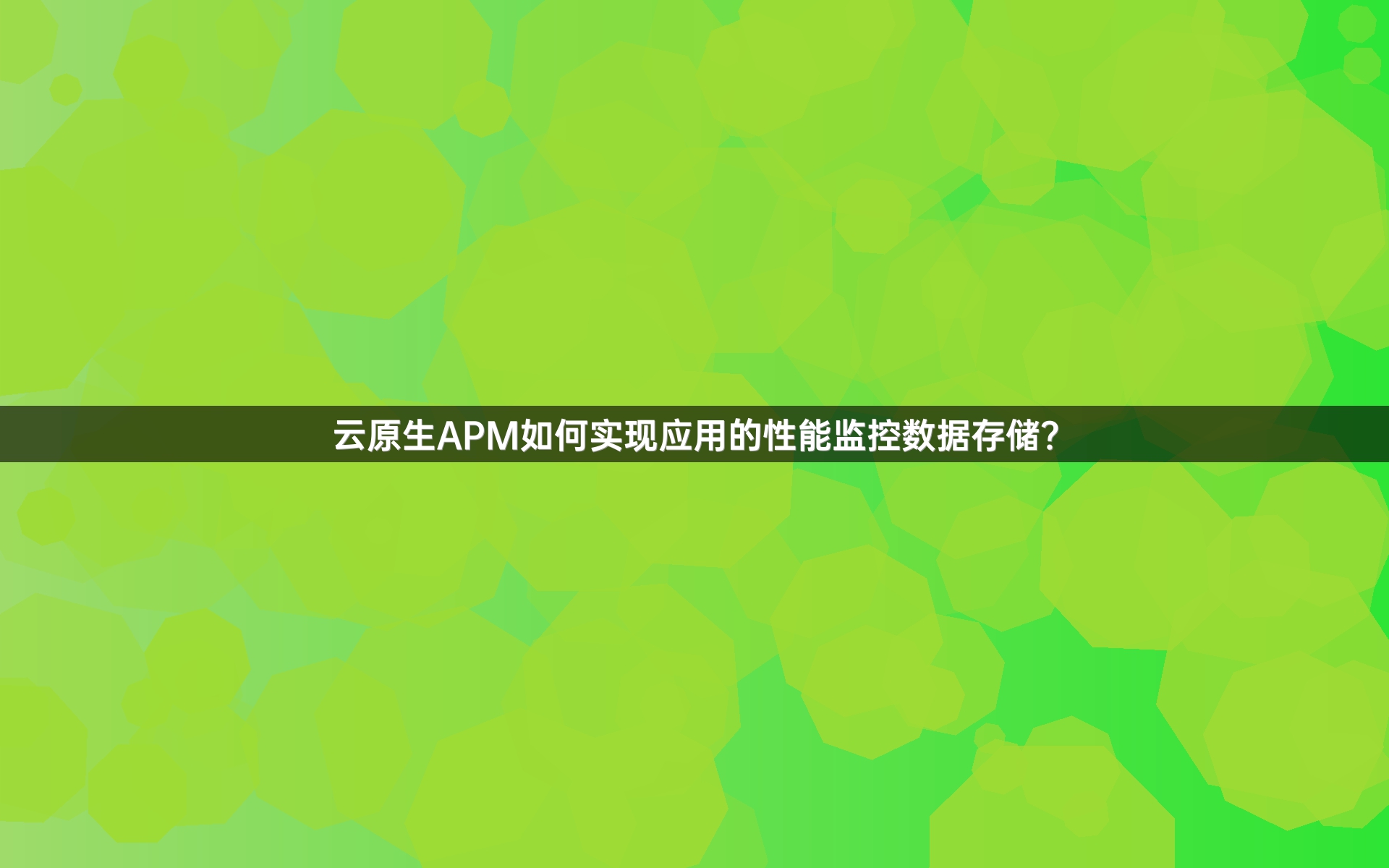 云原生APM如何实现应用的性能监控数据存储？