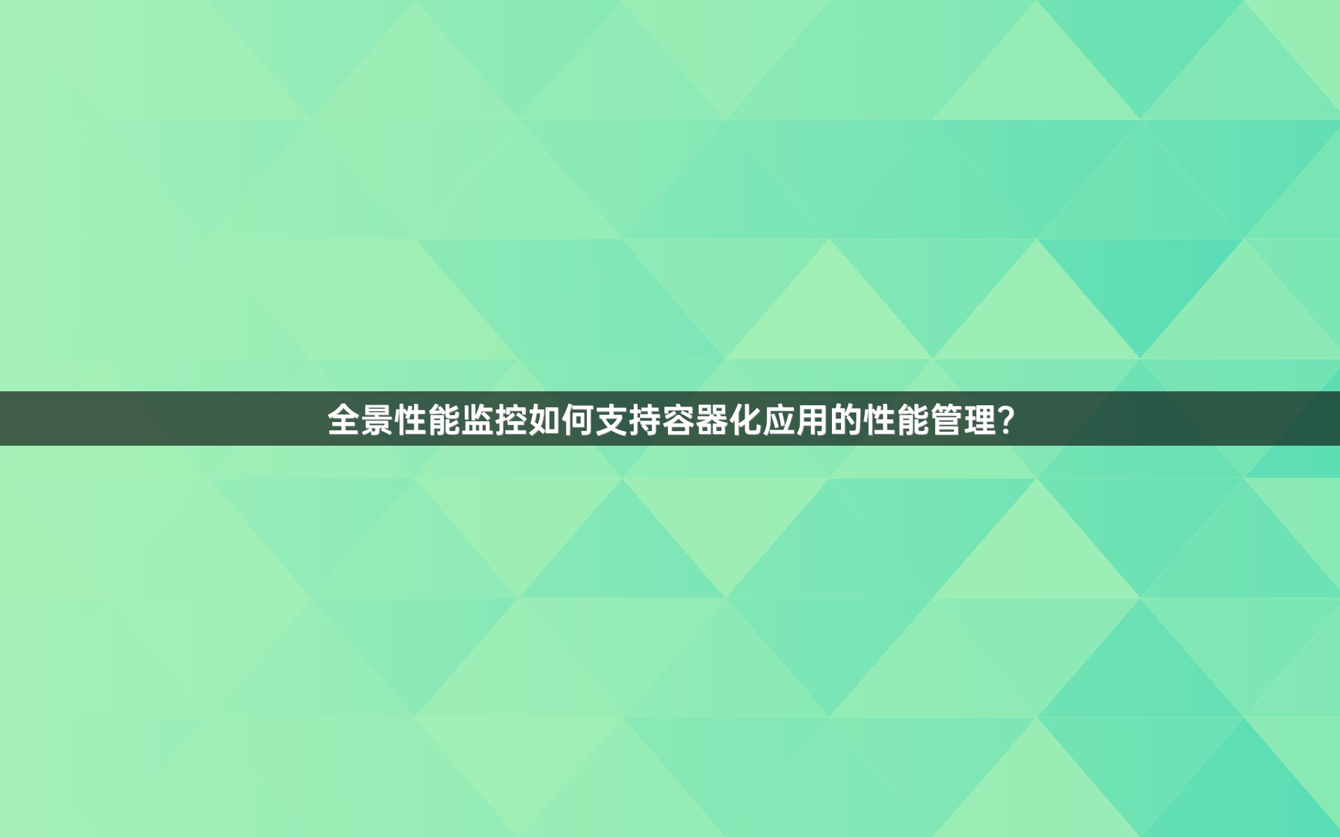 全景性能监控如何支持容器化应用的性能管理？