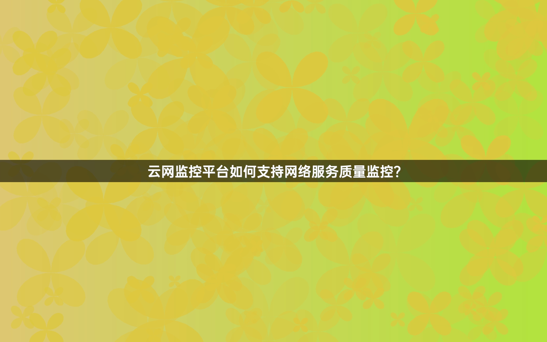 云网监控平台如何支持网络服务质量监控？