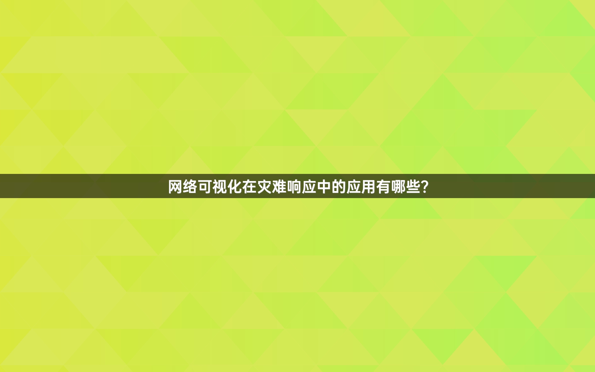网络可视化在灾难响应中的应用有哪些？