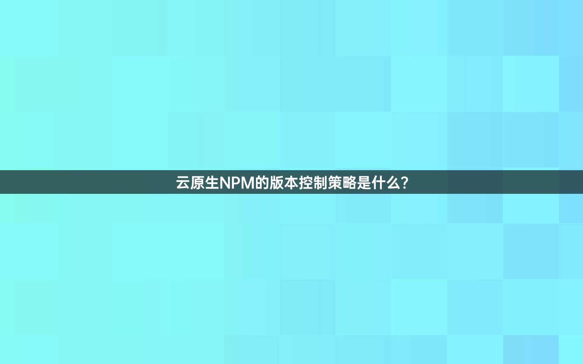 云原生NPM的版本控制策略是什么？