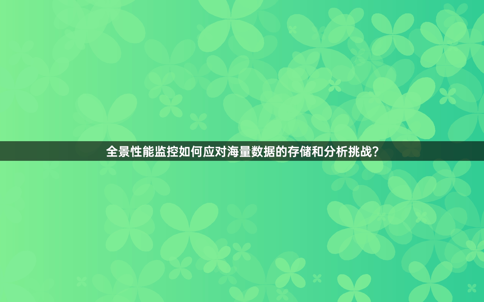 全景性能监控如何应对海量数据的存储和分析挑战？